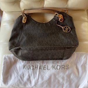 Michael Kors Lilly Brown Monogram Tote